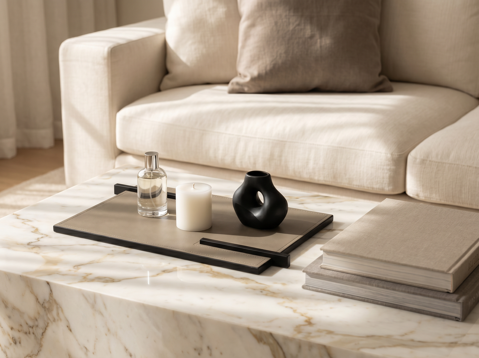 Slate Gray Serving Tray – Modern Minimalist Decor UAE