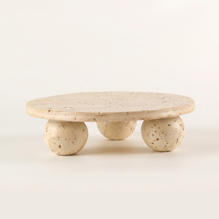 Sora Orb – Travertine Tray with Japandi Style
