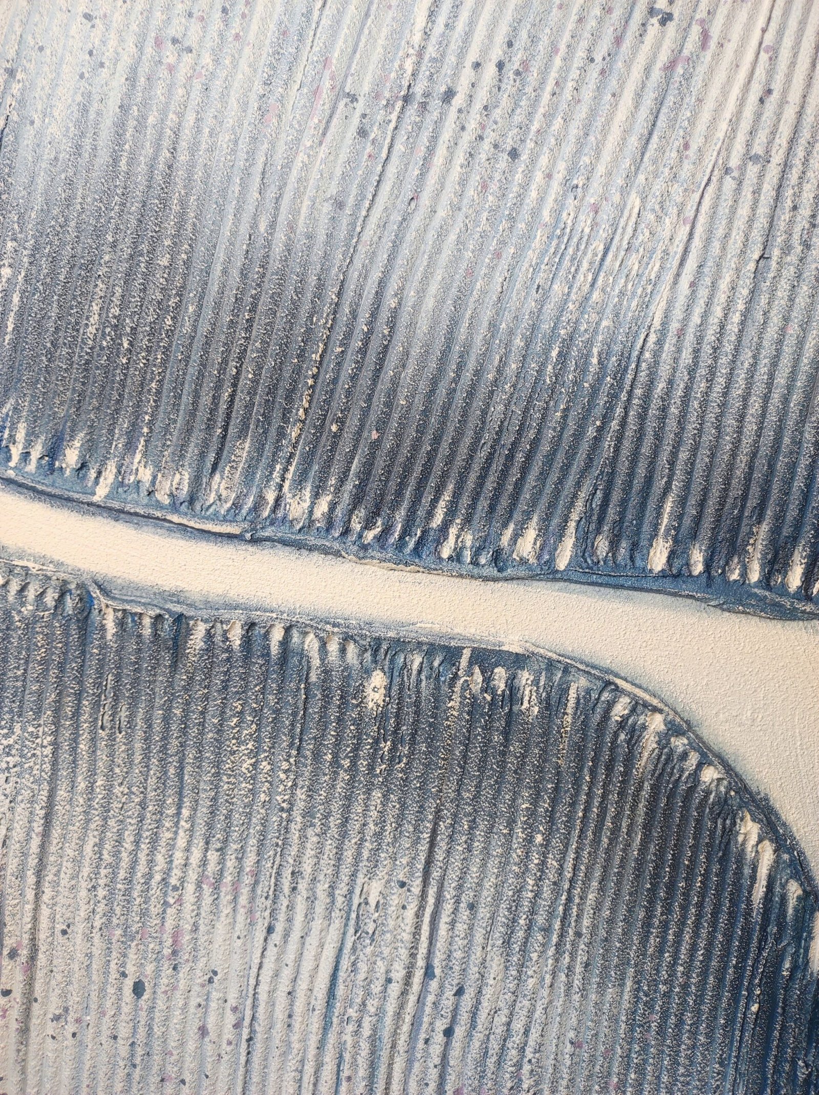 Serene Currents — Hand-Painted Abstract Wall Art with Textured Blue Waves