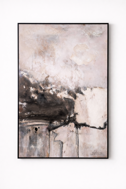 Ashen Reverie – Textured Abstract Painting-210
