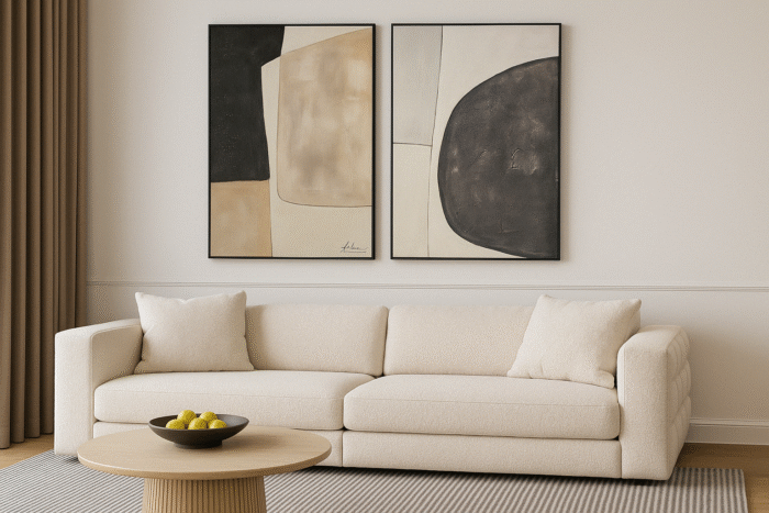 Geometric Balance – Handcrafted Abstract Canvas - Image 3