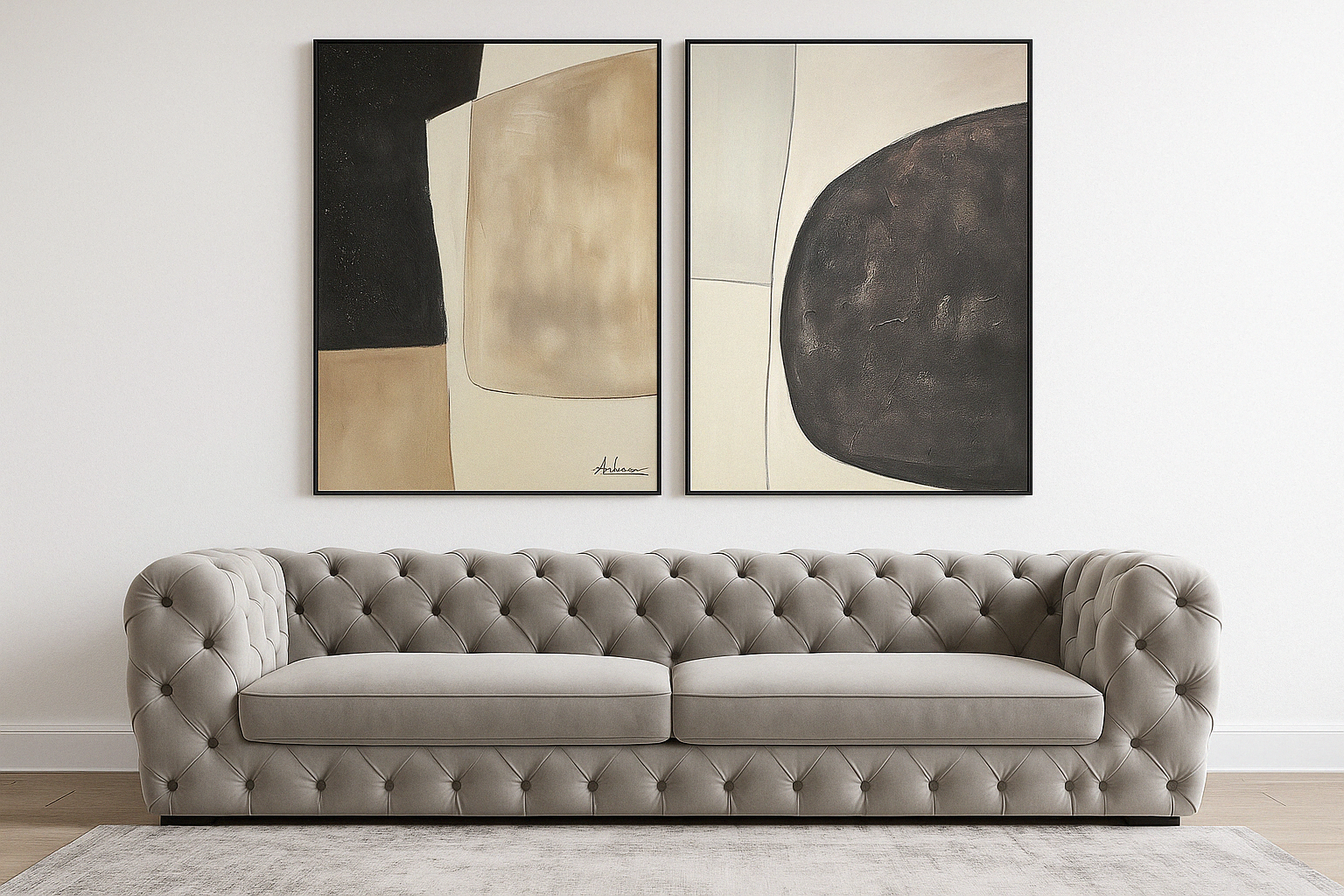 Geometric Balance – Handcrafted Abstract Canvas