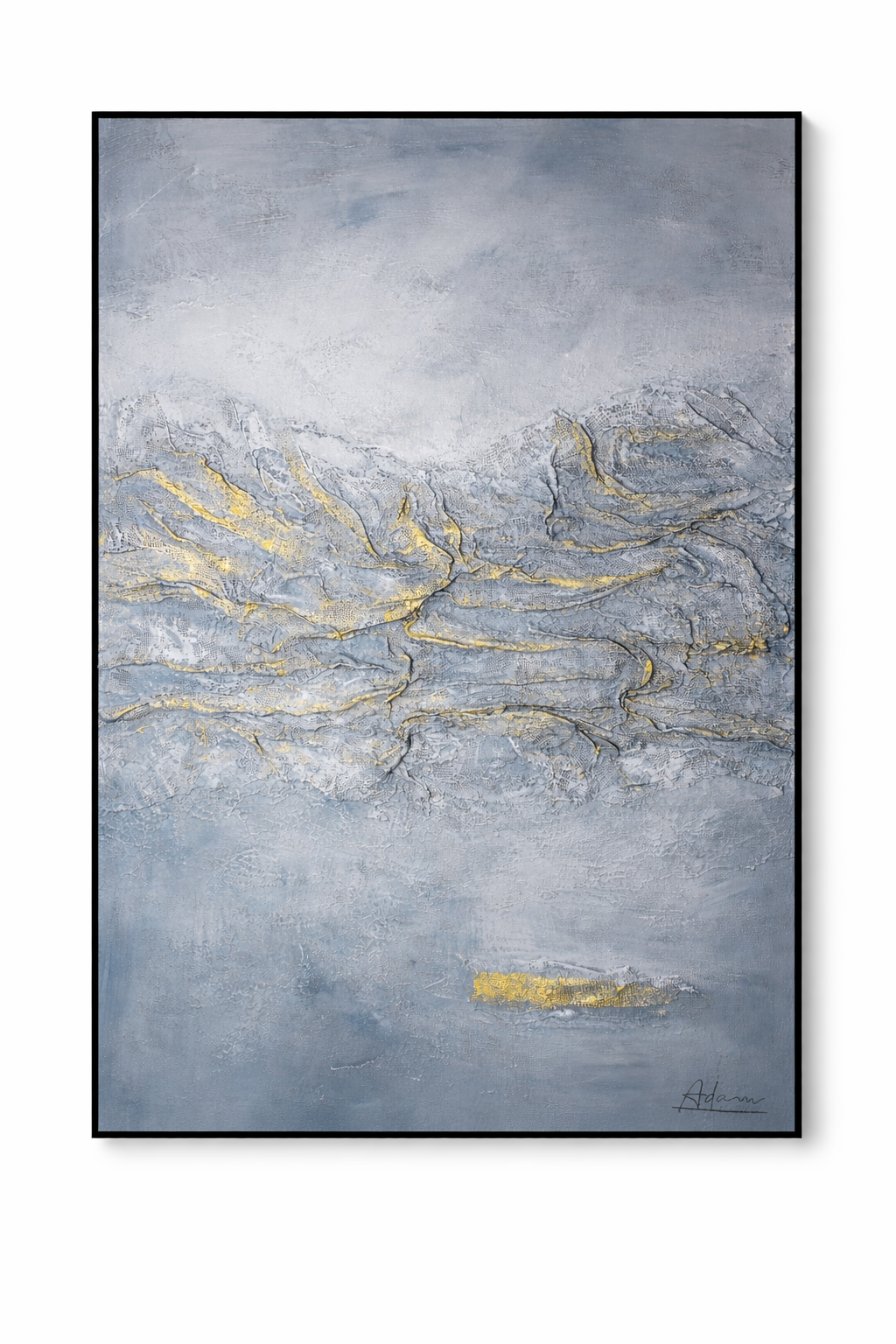 Golden Faultlines – Hand-Painted Abstract Textured Canvas