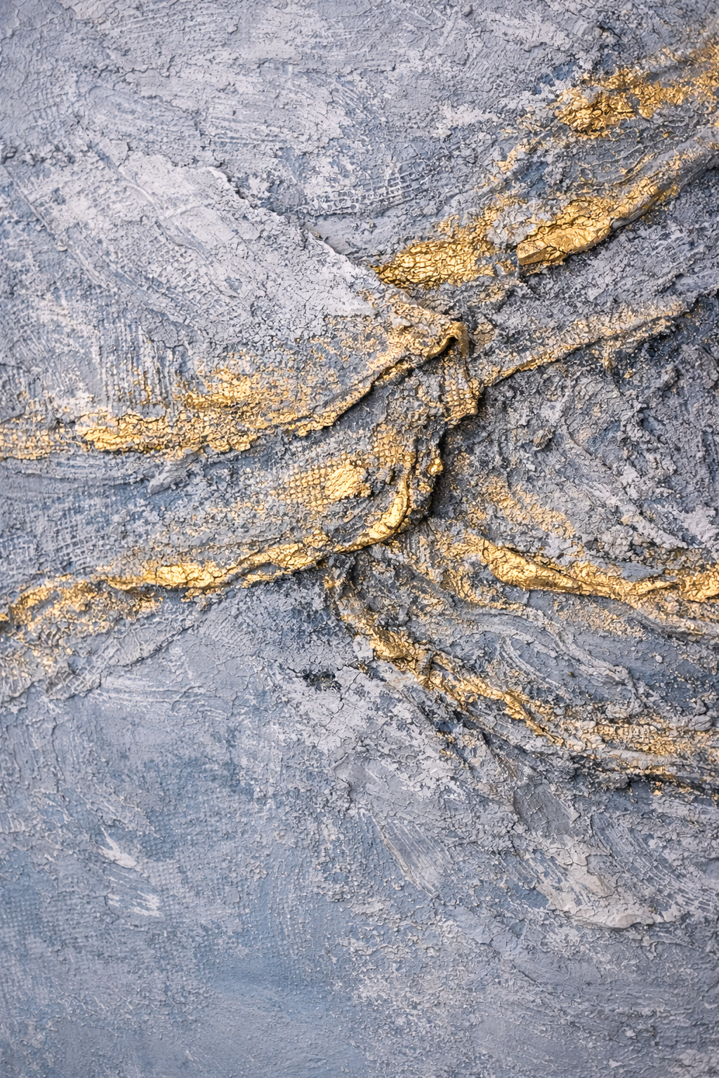Golden Faultlines – Hand-Painted Abstract Textured Canvas