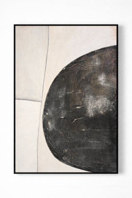 Obsidian Eclipse – Hand-Painted Abstract Wall Art