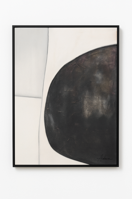 Obsidian Eclipse – Hand-Painted Abstract Wall Art
