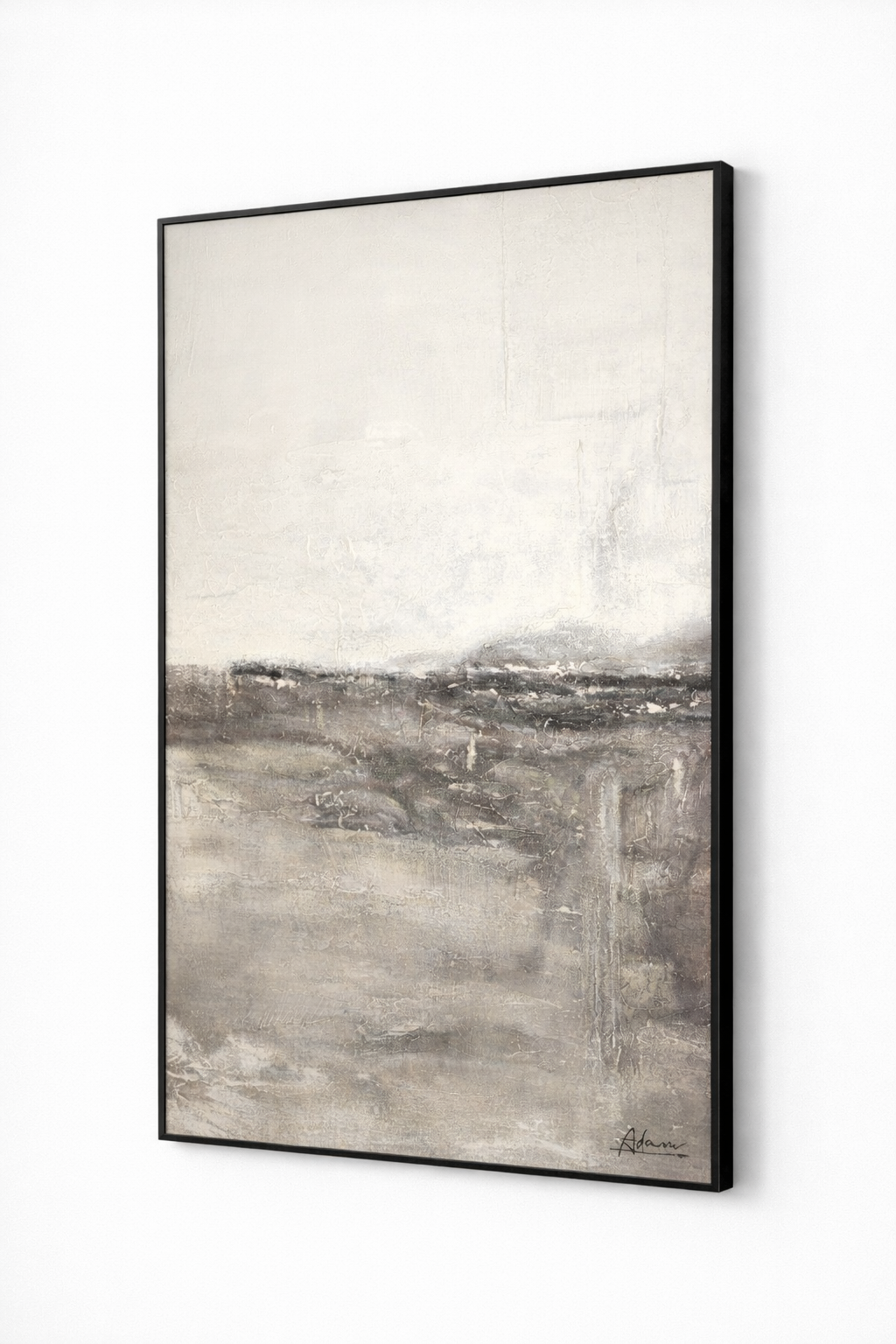 Silent Horizon – Minimalist Neutral Landscape Wall Art