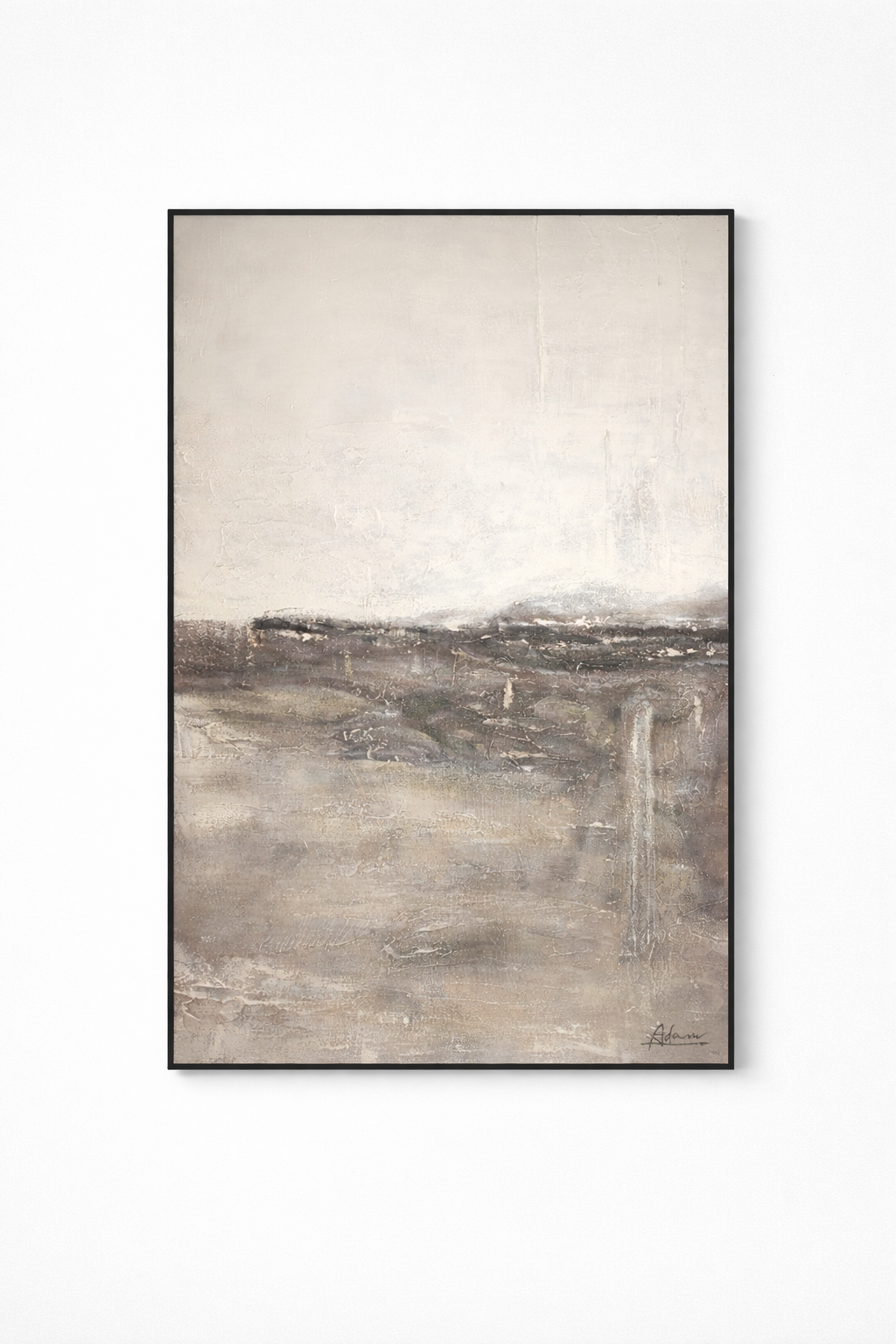 Silent Horizon – Minimalist Neutral Landscape Wall Art