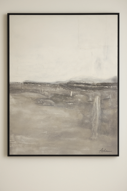 neutral minimalist landscape wall art vertical canvas painting