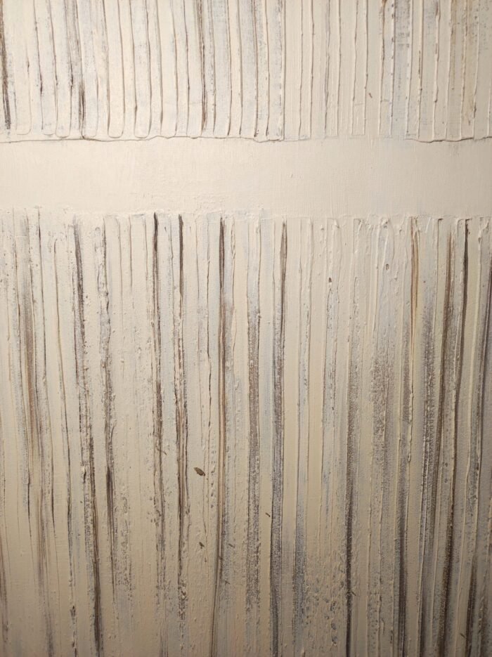 Minimalist textured wall art with vertical neutral strokes