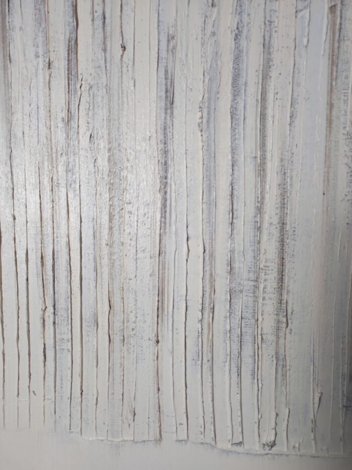 Minimalist textured wall art with vertical neutral strokes