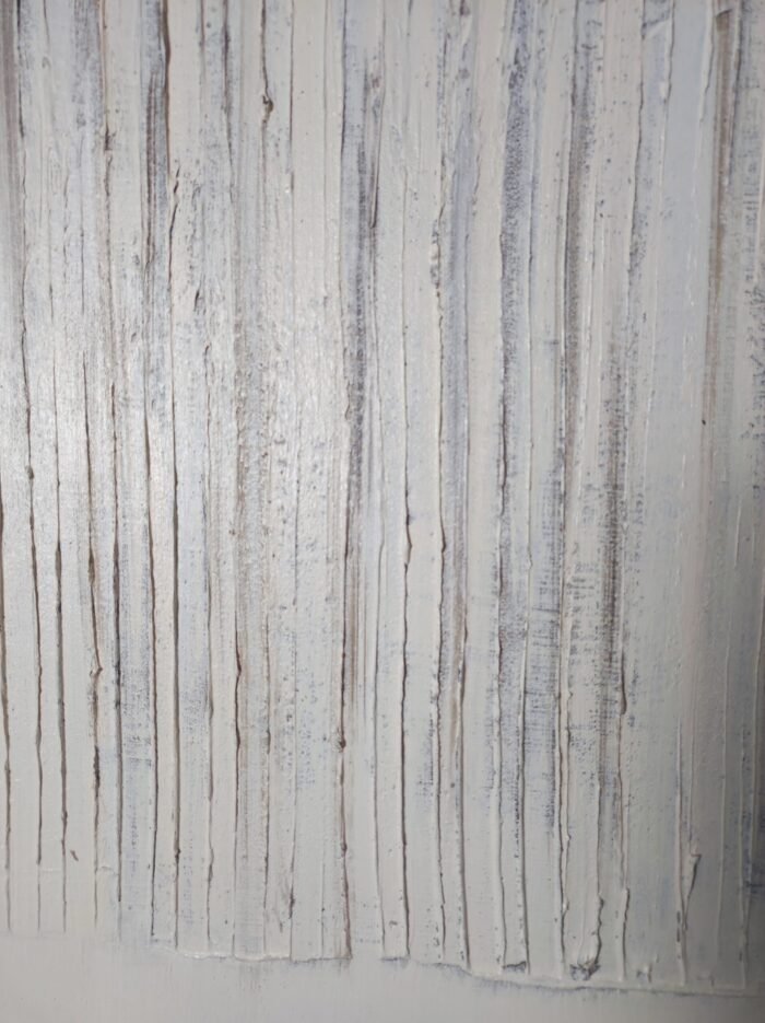 Minimalist textured wall art with vertical neutral strokes
