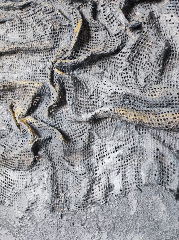 Golden Faultlines – Hand-Painted Abstract Textured Canvas - Image 3