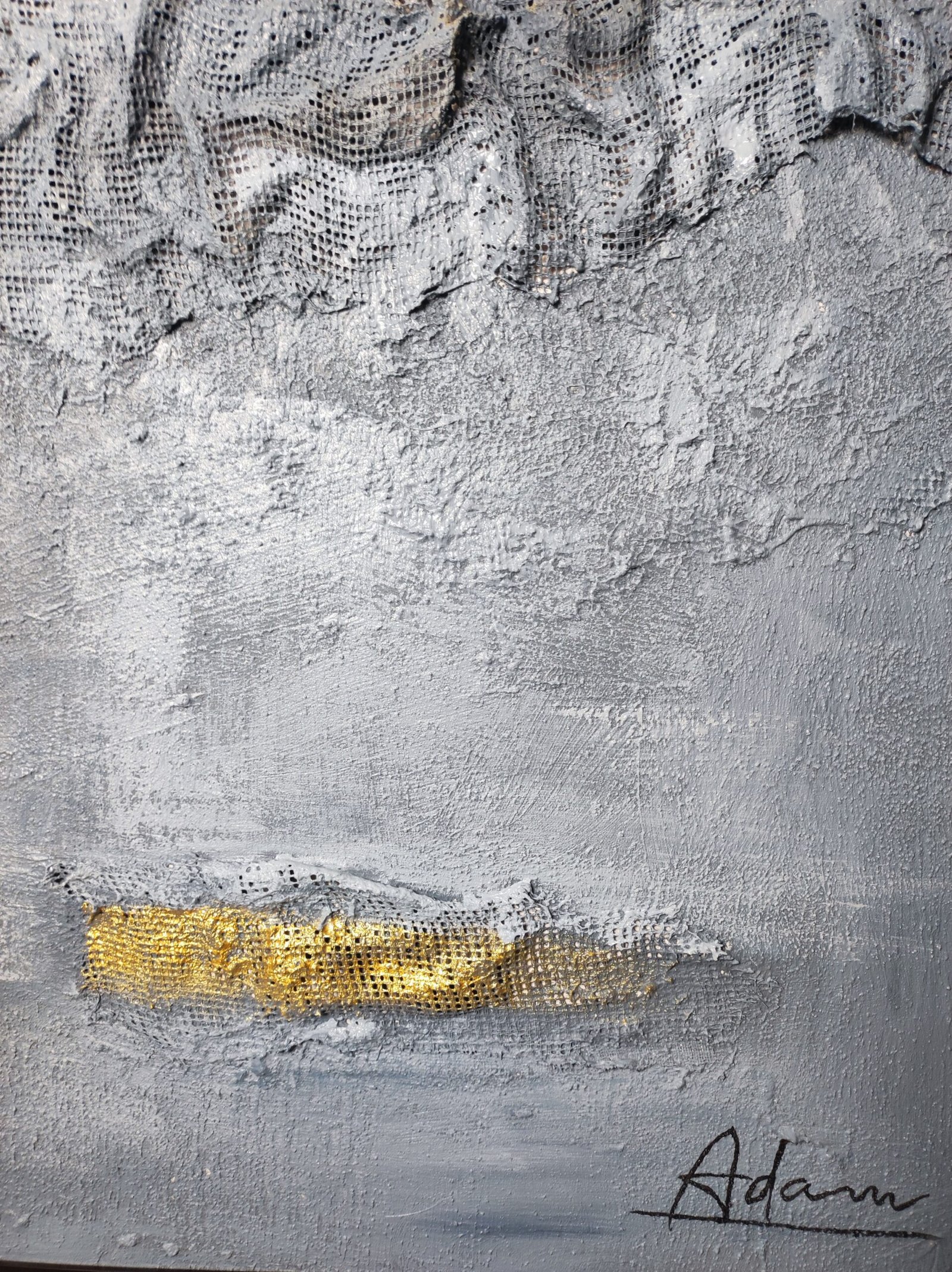 Golden Faultlines – Hand-Painted Abstract Textured Canvas