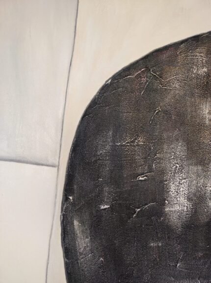 Black Abstract Hand Painted Wall Art UAE | Obsidian Eclipse Canvas
