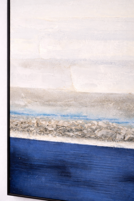 Abstract Coastal Horizon Wall Art – Textured Mixed Media Artwork