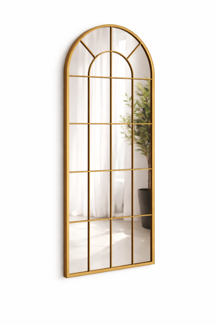 Archway Elegance Arched Gold Wall Mirror – 100 × 180 cm