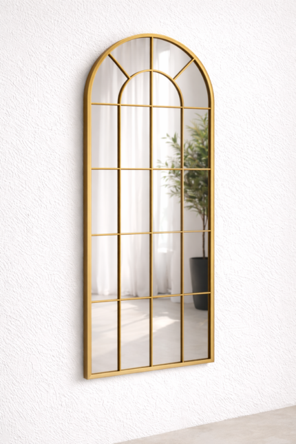 Archway Elegance Arched Gold Wall Mirror – 100 × 180 cm