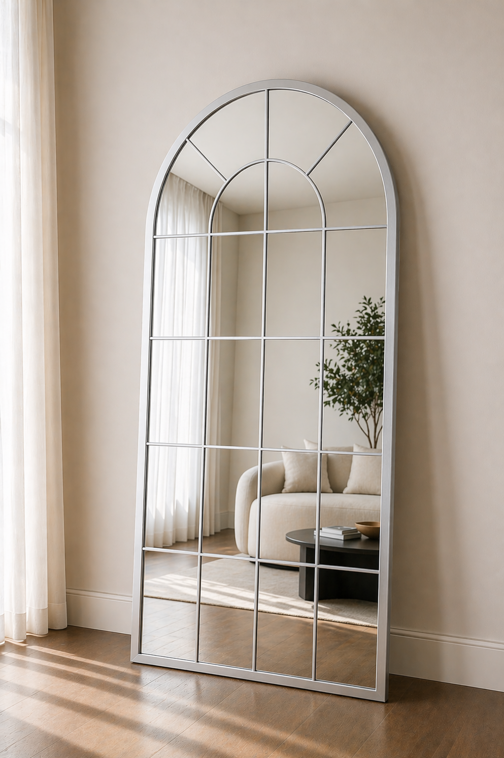 Arched Full Length Mirror UAE – Silver Wall Mirror for Bedroom