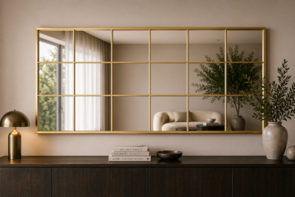 gold full length grid mirror uae 90x180 luxury rectangular mirror