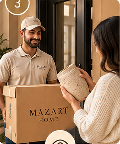 Inspect the quality and appearance of your selected décor at delivery